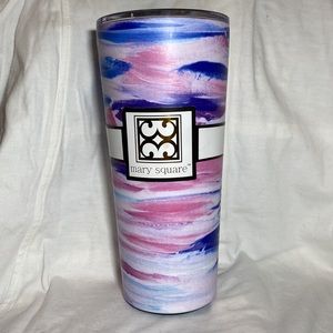 NWT Mary Square pink zigzag large stainless tumbler